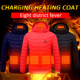 Men'S Women'S USB Heated Jackets Winter Outdoor Electric Heating Jackets Warm Thermal Coat Clothing Heatable Vest Black Blue Red