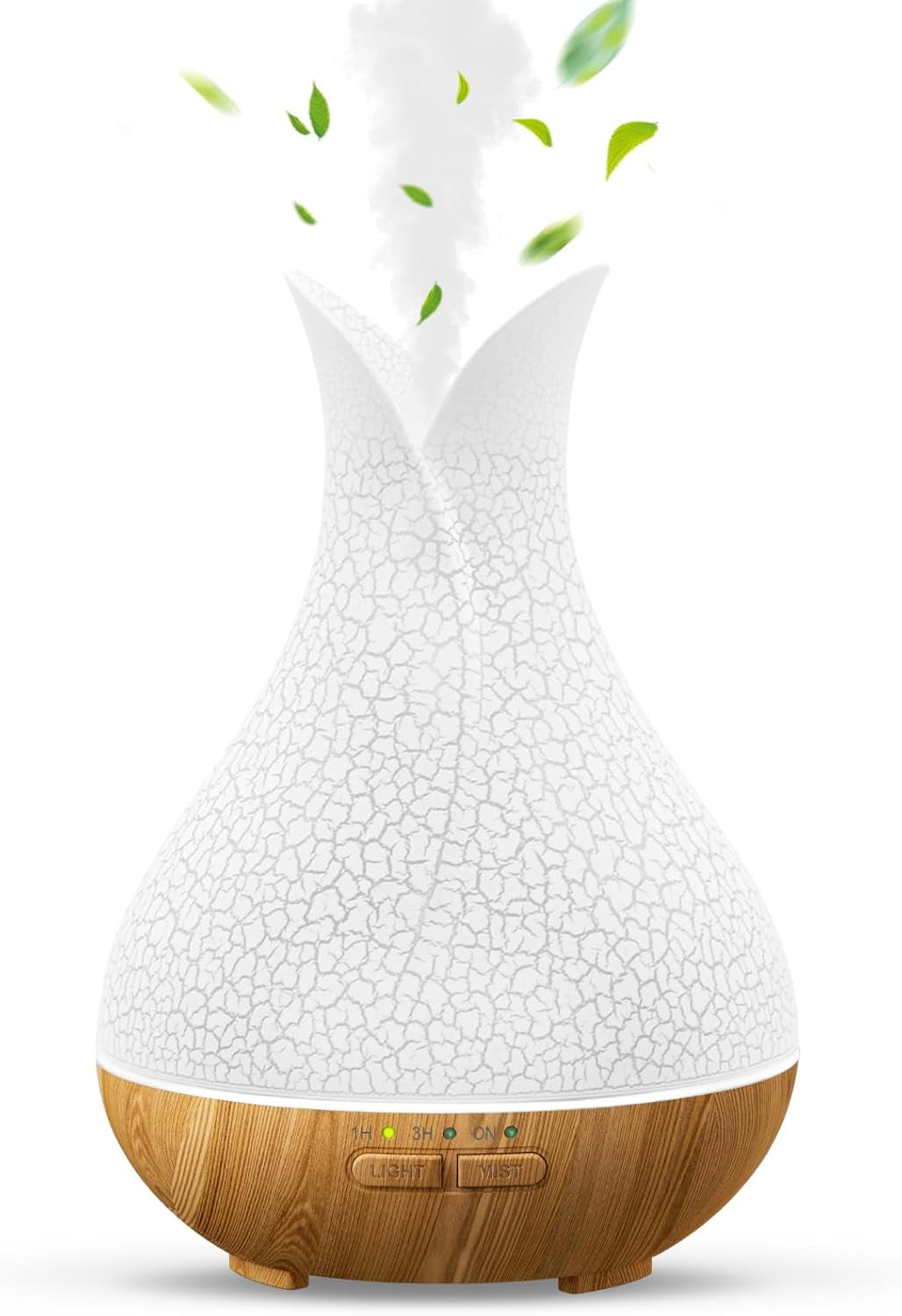 Essential Oil Diffusers, Cute Small Aromatherapy Diffuser with 3 Timers＆ 7 Ambient Light, Ultra-Quiet Oil Diffuser for Room Home Office(150Ml), Wood