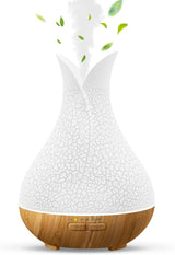 Essential Oil Diffusers, Cute Small Aromatherapy Diffuser with 3 Timers＆ 7 Ambient Light, Ultra-Quiet Oil Diffuser for Room Home Office(150Ml), Wood