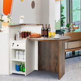 Reception Office Desk with Open Shelf and Lockable Drawer