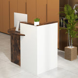 Reception Office Desk with Open Shelf and Lockable Drawer