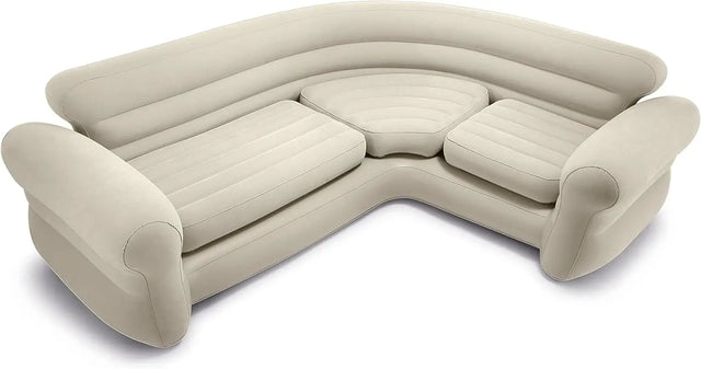 Inflatable 2 in 1 Inflating and Deflating Valve Corner Living Room Air Mattress Sectional Sofa Couch for Living Room or Dorm