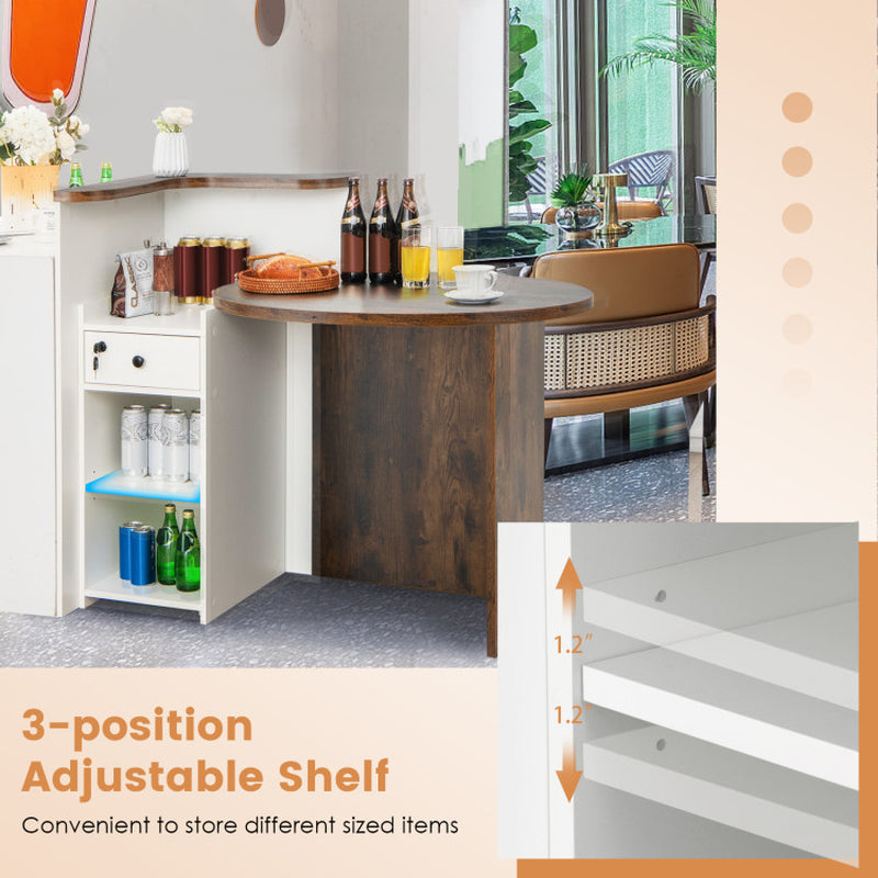 Reception Office Desk with Open Shelf and Lockable Drawer