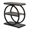 End Table, Narrow End Table with 3 Storage Shelves, Wooden Side Table, Industrial Small Sofa Side Table