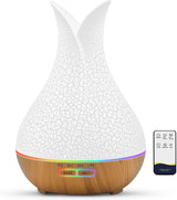 Essential Oil Diffusers, Cute Small Aromatherapy Diffuser with 3 Timers＆ 7 Ambient Light, Ultra-Quiet Oil Diffuser for Room Home Office(150Ml), Wood